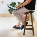 Ghế đôn gỗ thông FEGO mặt tròn vân gỗ nổi trang trí decor - Ảnh 3