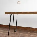 Ghế băng chân sắt Fego/ Ghế dài ngồi phòng ăn, phòng khách bằng gỗ tự nhiên - Ảnh 6