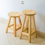 Ghế đôn gỗ thông FEGO mặt tròn vân gỗ nổi trang trí decor - Ảnh 4