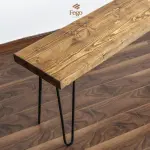 Ghế băng chân sắt Fego/ Ghế dài ngồi phòng ăn, phòng khách bằng gỗ tự nhiên - Ảnh 7