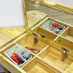 Bàn trang điểm góc gỗ tự nhiên FEGO - Ảnh 5