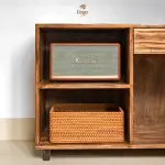 Kệ gỗ tự nhiên đa năng cạnh bàn làm việc/ Kệ để máy in, tài liệu FEGO - Ảnh 3