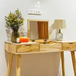 Bàn trang điểm gỗ thông tự nhiên FEGO - Ảnh 2