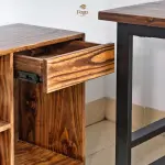 Kệ gỗ tự nhiên đa năng cạnh bàn làm việc/ Kệ để máy in, tài liệu FEGO - Ảnh 4