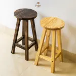 Ghế đôn gỗ thông FEGO mặt tròn vân gỗ nổi trang trí decor - Ảnh 6