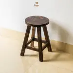 Ghế đôn gỗ thông FEGO mặt tròn vân gỗ nổi trang trí decor - Ảnh 7