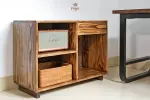 Kệ gỗ tự nhiên đa năng cạnh bàn làm việc/ Kệ để máy in, tài liệu FEGO - Ảnh 6