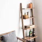 Kệ thang gỗ nâu rustic 5 tầng - Ảnh 3