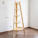 Kệ thang góc tường chữ A gỗ thông tự nhiên 5 tầng - Ảnh 2