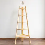 Kệ thang góc tường chữ A gỗ thông tự nhiên 5 tầng - Ảnh 4