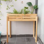 Kệ đựng cây cảnh ngoài trời gỗ thông tự nhiên FEGO decor, trang trí ban công