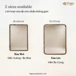 Gương Treo Tường Lavabo Gỗ Tự Nhiên Fego - Gương Bàn Trang Điểm Viền Gỗ Chữ Nhật - Ảnh 7