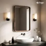 Gương Treo Tường Lavabo Gỗ Tự Nhiên Fego - Gương Bàn Trang Điểm Viền Gỗ Chữ Nhật