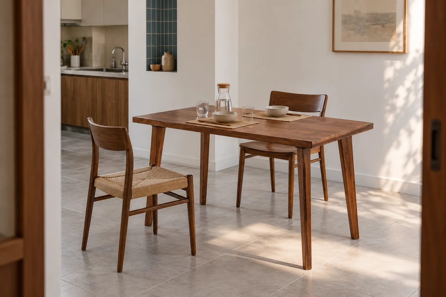 sử dụng bàn veneer làm bàn ăn