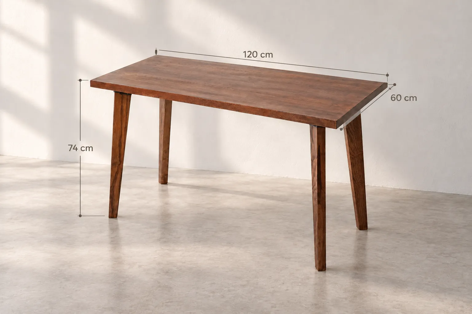 Kích thước bàn veneer size 120x60x74